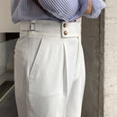 Loose fit men's suit pants - white