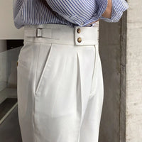 Loose fit men's suit pants - white