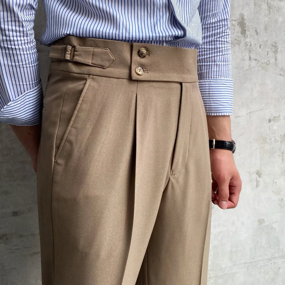 Loose Fit Mens Suit Pants – White, Khaki, Black, Dark Grey | Banquet Ready | Old Money Menswear Prendersons