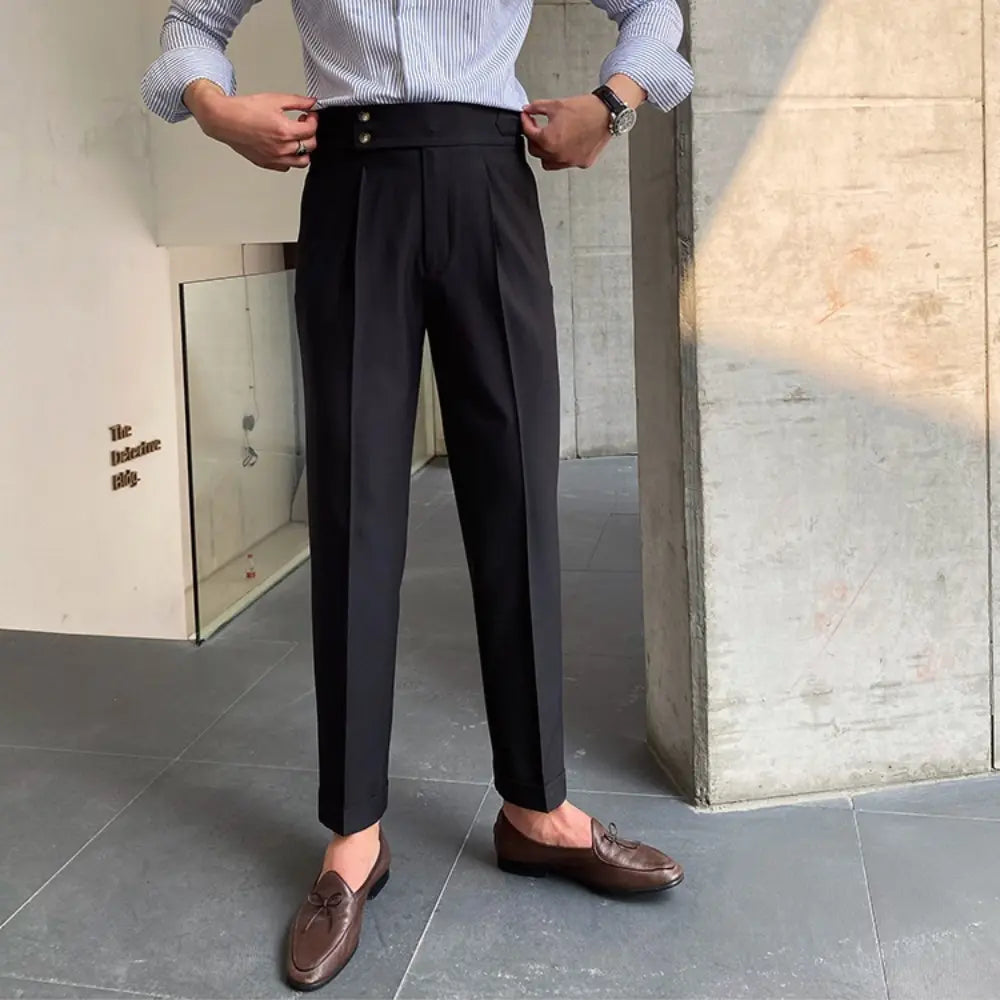 Loose Fit Mens Suit Pants – White, Khaki, Black, Dark Grey | Banquet Ready | Old Money Menswear Prendersons