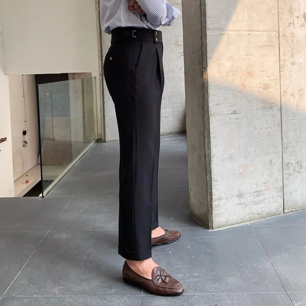 Loose Fit Mens Suit Pants – White, Khaki, Black, Dark Grey | Banquet Ready | Old Money Menswear Prendersons