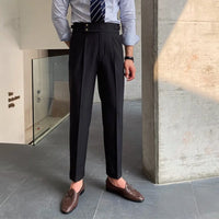 Loose Fit Mens Suit Pants – White, Khaki, Black, Dark Grey | Banquet Ready | Old Money Menswear Prendersons