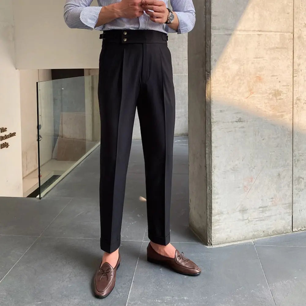 Loose Fit Mens Suit Pants – White, Khaki, Black, Dark Grey | Banquet Ready | Old Money Menswear Prendersons