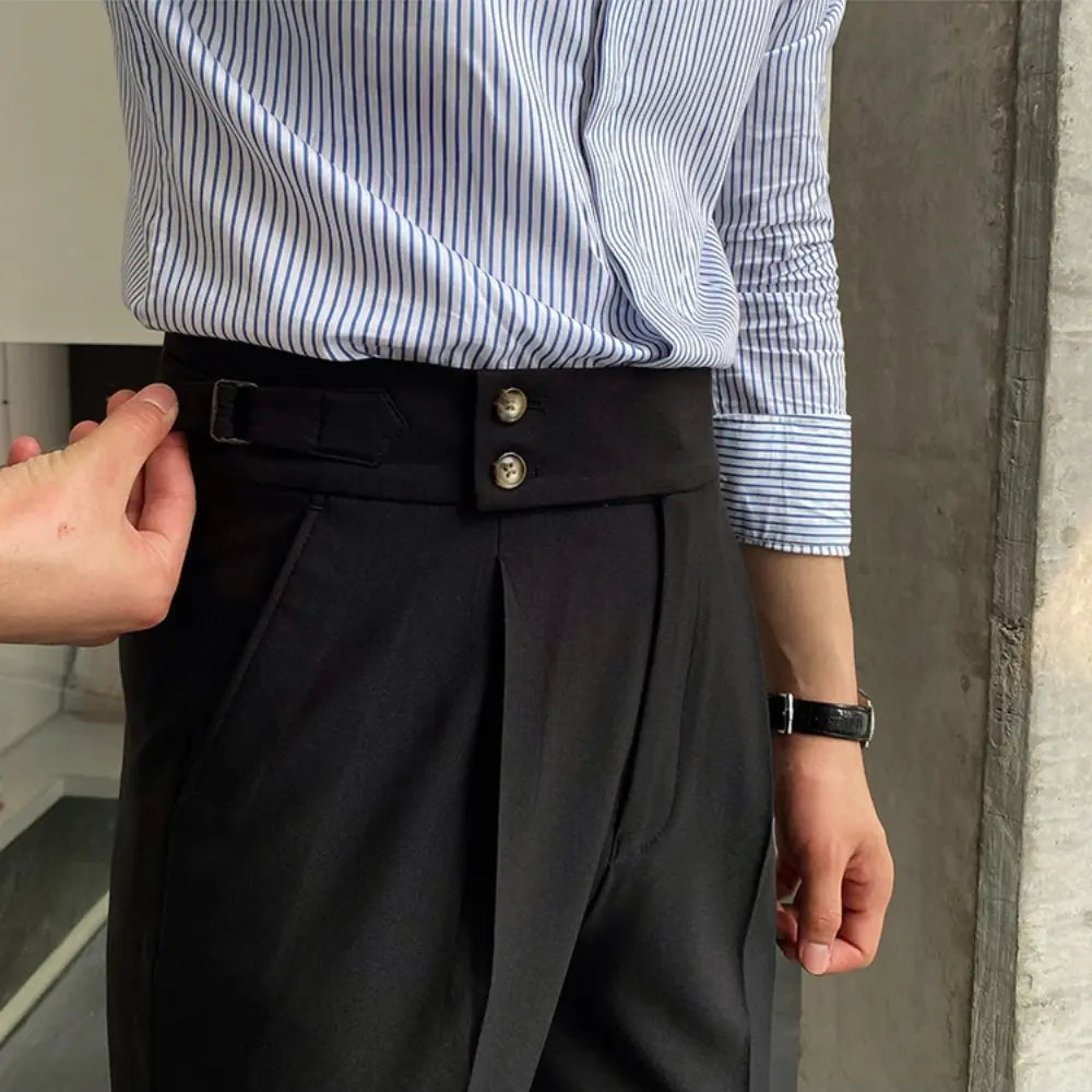 Loose Fit Mens Suit Pants – White, Khaki, Black, Dark Grey | Banquet Ready | Old Money Menswear Prendersons