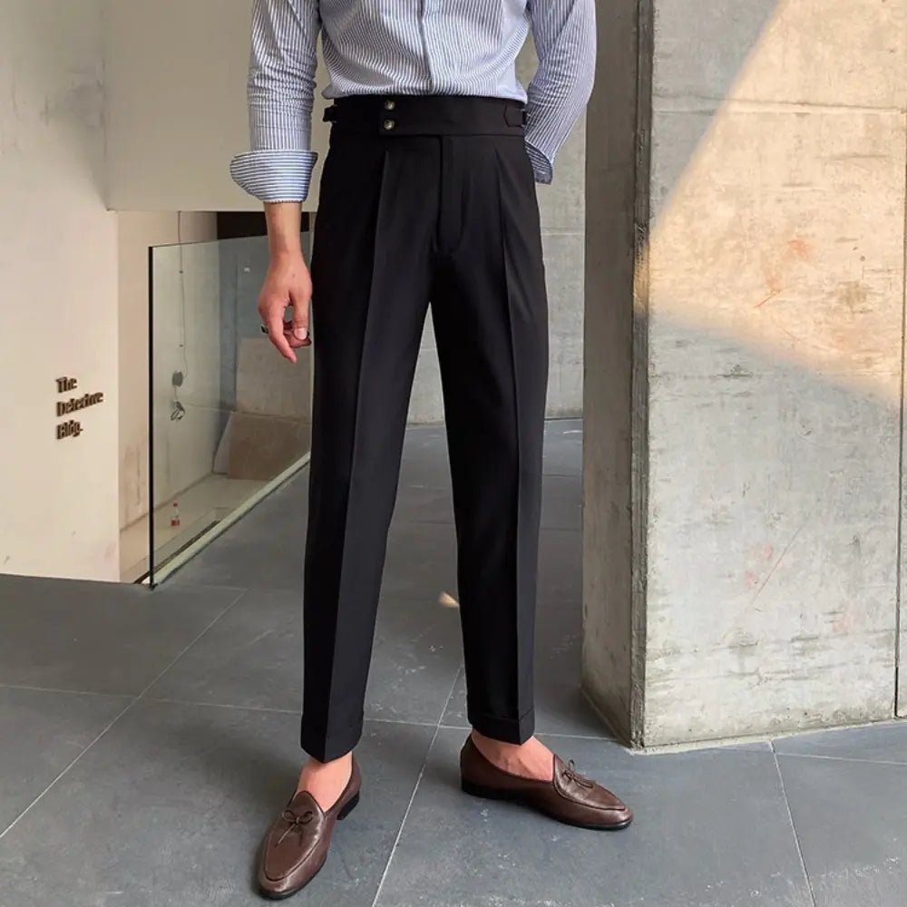Loose Fit Mens Suit Pants – White, Khaki, Black, Dark Grey | Banquet Ready | Old Money Menswear Prendersons