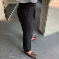 Loose Fit Mens Suit Pants – White, Khaki, Black, Dark Grey | Banquet Ready | Old Money Menswear Prendersons