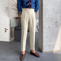 Loose Fit Mens Suit Pants – White, Khaki, Black, Dark Grey | Banquet Ready | Old Money Menswear Prendersons