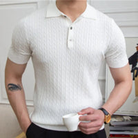 Stretch fabric polo shirt men