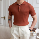 Stretch fabric polo shirt men