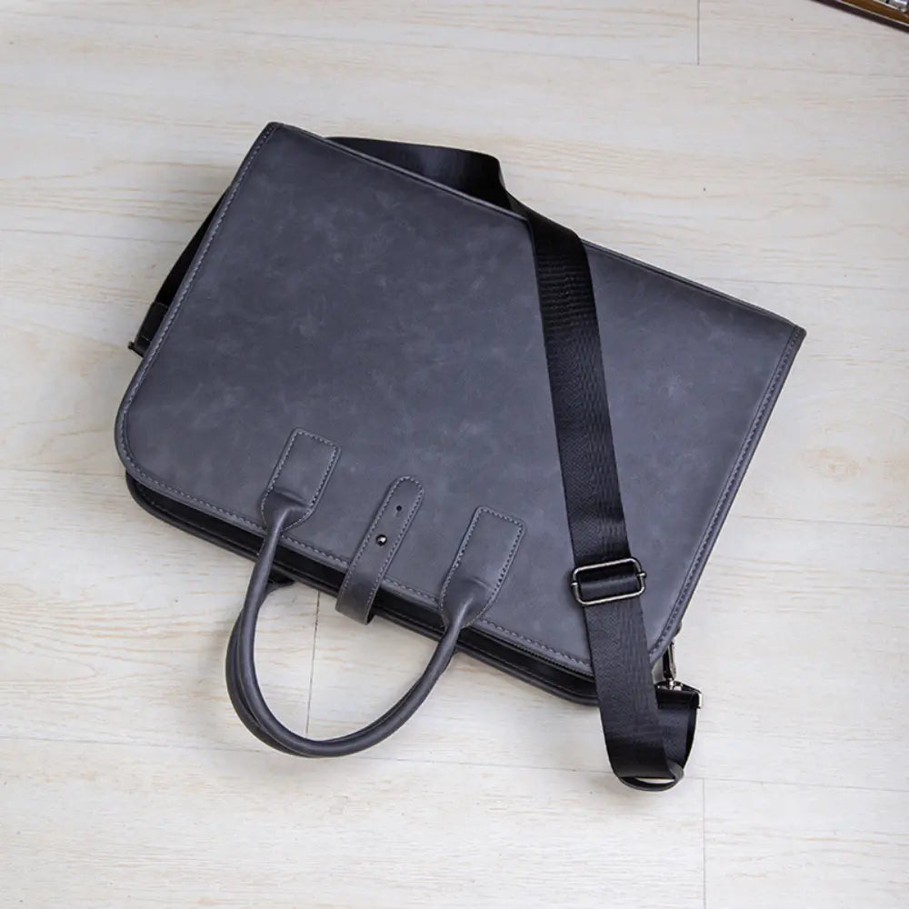 Structured Waterproof Men's Briefcase – Dark Gray & Plaid | Business Travel | Old Money Commute Prendersons