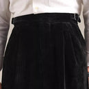 Men's High Waisted Vintage Corduroy Double Pleated Straight Leg Pants Prendersons