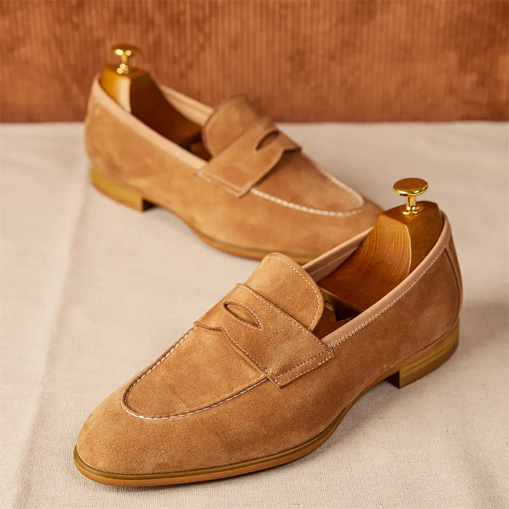 Classic Fit Men's Brown Loafers – Suede | Smart Casual Comfort | Old Money Style