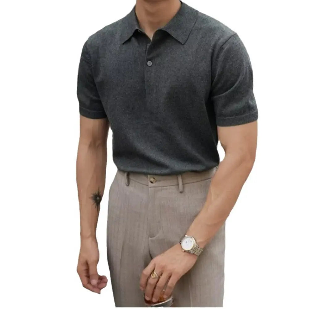 Men’s lightweight Henry collar tee