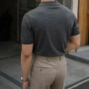 Men's loose Henry collar shirt