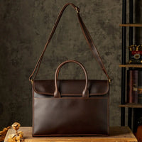 Men's OL Business Casual Leather Briefcase - Dark Brown | Business Essential | Old Money Aesthetic Prendersons