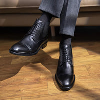 Men's Pointed Toe Retro Martin Boots Top Layer Cowhide Prendersons