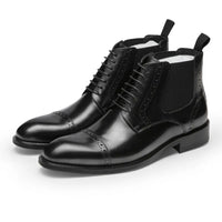Men's Pointed Toe Retro Martin Boots Top Layer Cowhide Prendersons
