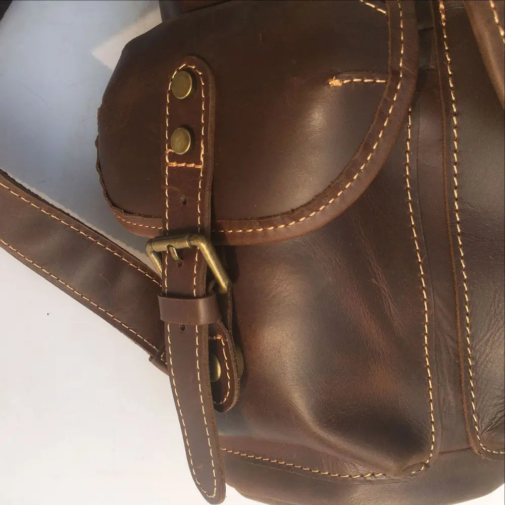 Structured Fit Mens Leather Backpack – Brown | Daily Travel | Old Money Vintage Leather Prendersons