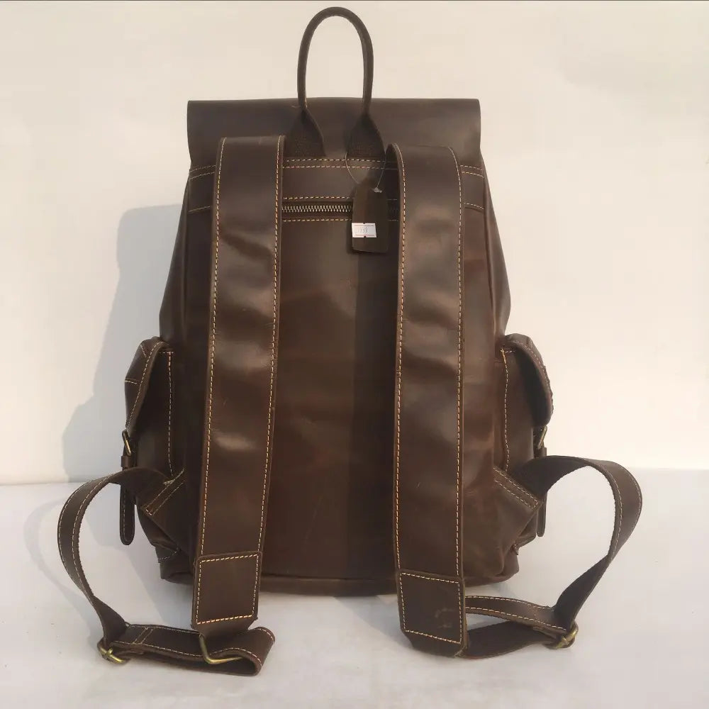 Structured Fit Mens Leather Backpack – Brown | Daily Travel | Old Money Vintage Leather Prendersons