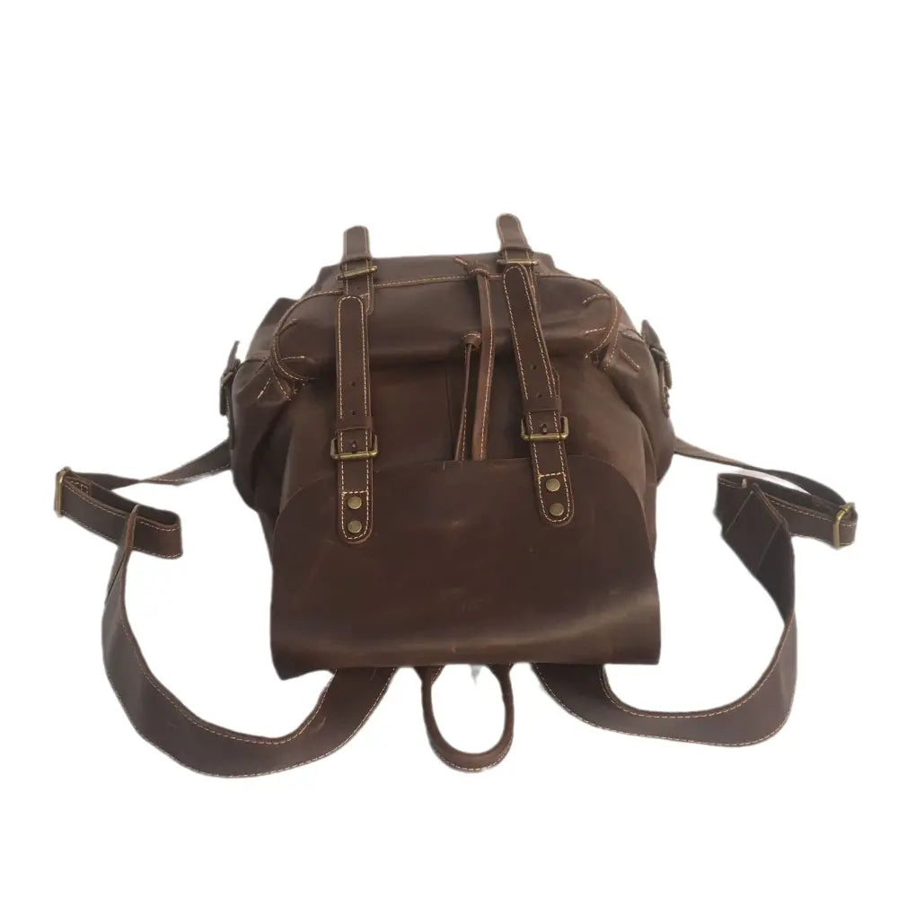 Structured Fit Mens Leather Backpack – Brown | Daily Travel | Old Money Vintage Leather Prendersons