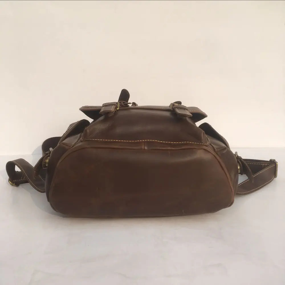 Structured Fit Mens Leather Backpack – Brown | Daily Travel | Old Money Vintage Leather Prendersons