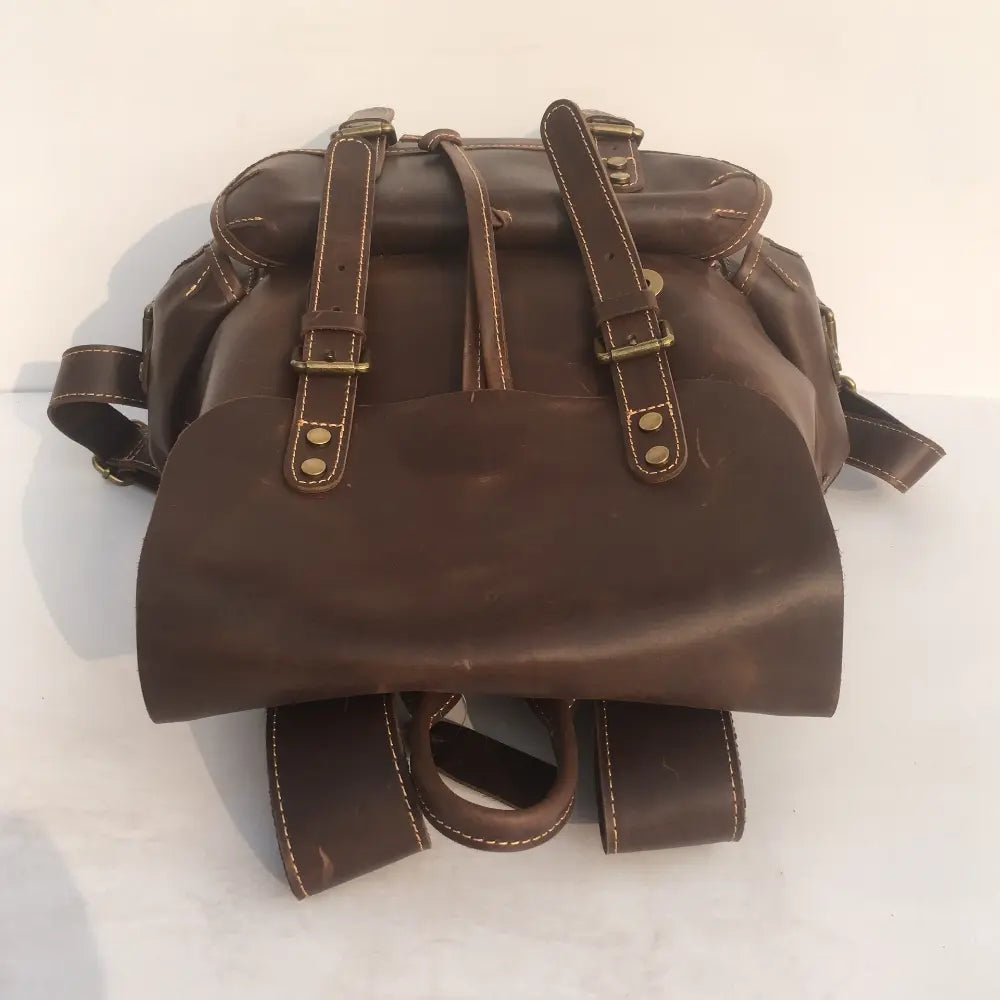 Structured Fit Mens Leather Backpack – Brown | Daily Travel | Old Money Vintage Leather Prendersons