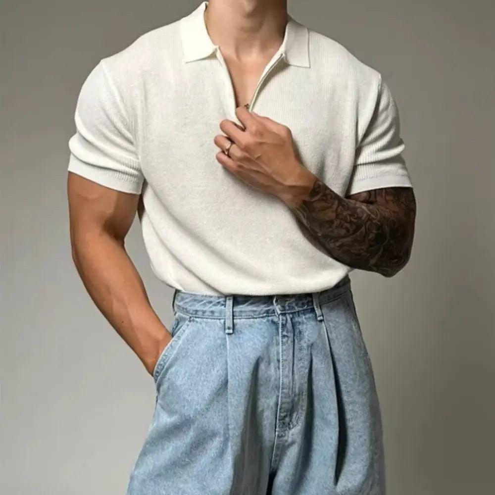 Half sleeve cotton shirt men