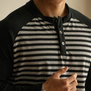 Loose Fit Long Sleeve Striped Shirt – Flower Dark Gray | Spring Leisure | Old Money Menswear Prendersons