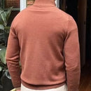 Men's Stand Collar Zipper Knitted Long Sleeve Sweater – Black, White & Brown | Old Money Menswear Prendersons