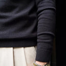 Men's Stand Collar Zipper Knitted Long Sleeve Sweater – Black, White & Brown | Old Money Menswear Prendersons