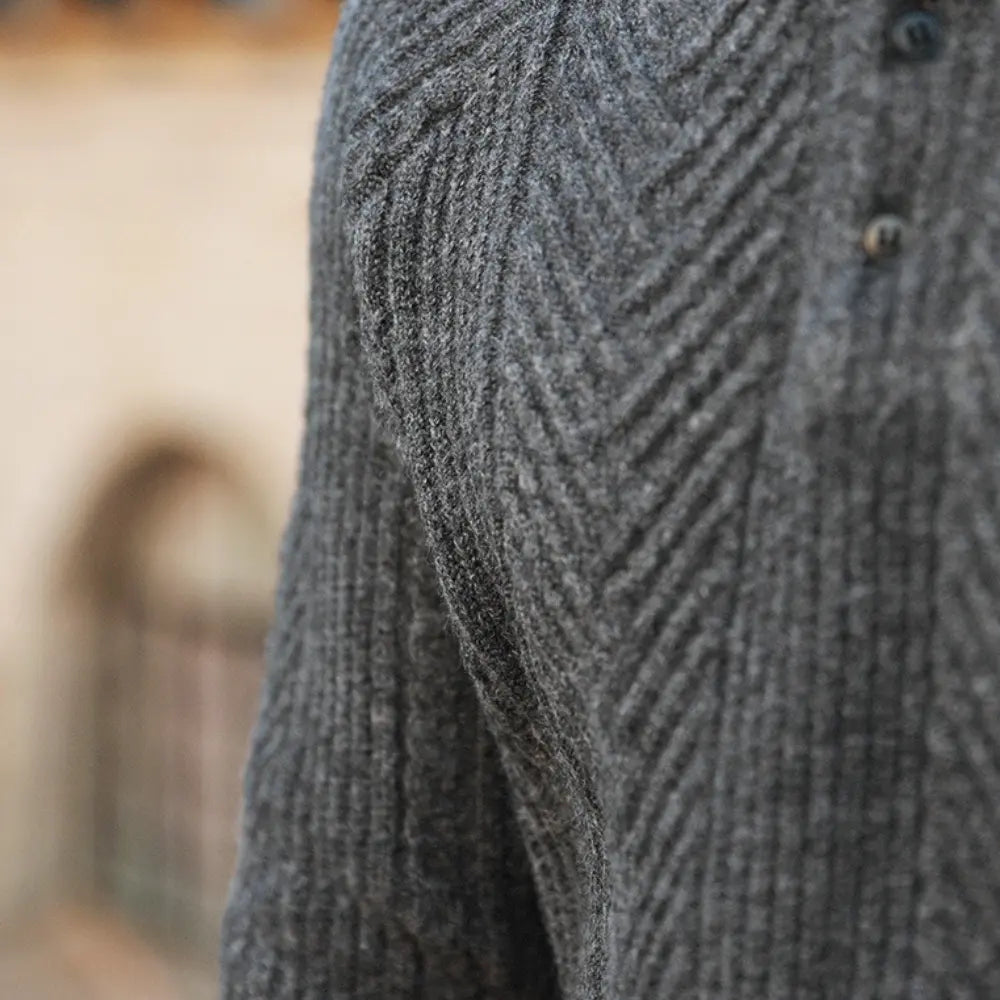 Regular Fit Thickened Men's Sweater – Apricot & Grey | Smart Winter Layer | Old Money Essentials Prendersons