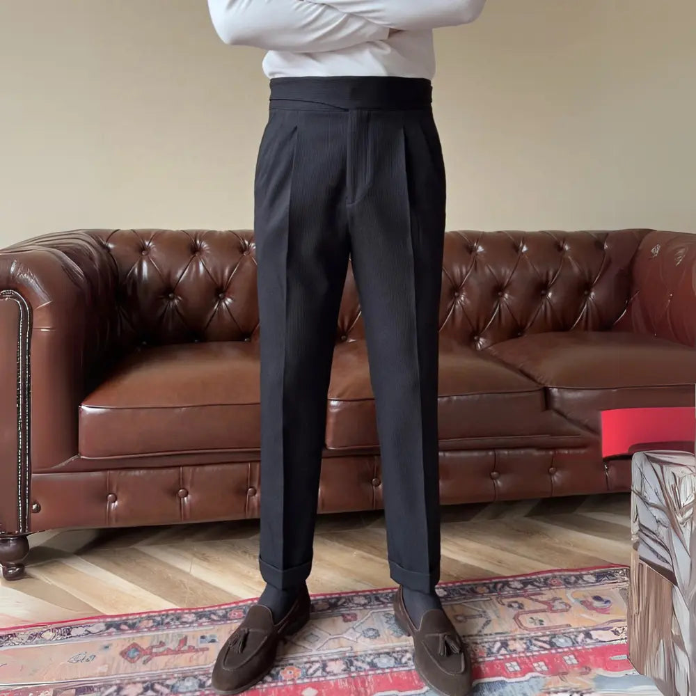 Straight Fit High Waist Trousers – Khaki | Spring Office Essential | Light Business Look