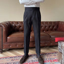 Men's Versatile Italian Button Gorkha District High Waist Straight Drooping Trousers Prendersons