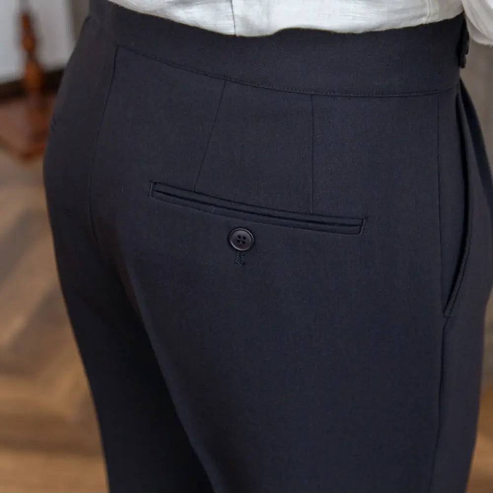 Straight Fit Cropped Pant for Men – Spring-Autumn Essential | British Old Money Menswear Prendersons