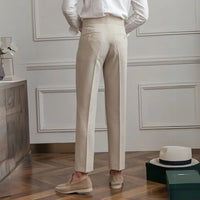 Straight Fit Cropped Pant for Men – Spring-Autumn Essential | British Old Money Menswear Prendersons