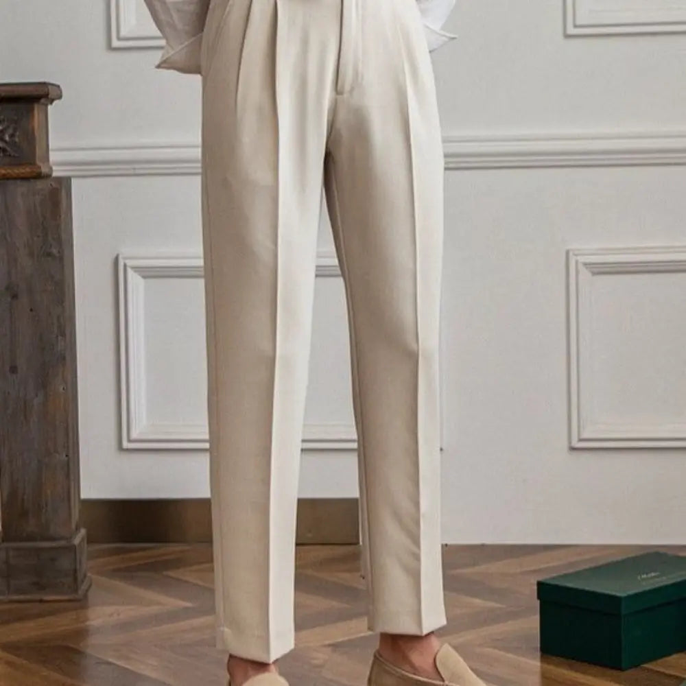 Straight Fit Cropped Pant for Men – Spring-Autumn Essential | British Old Money Menswear Prendersons