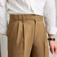 Khaki cropped pants men