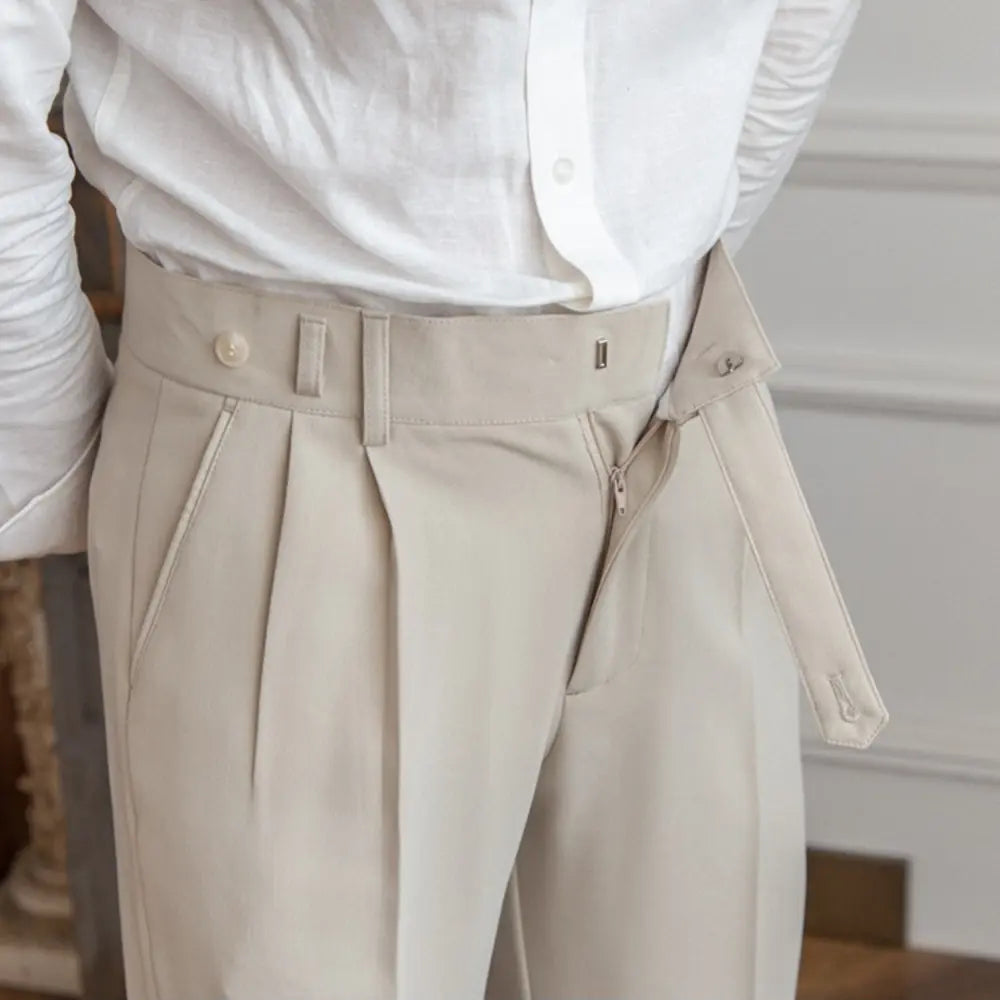 Straight Fit Cropped Pant for Men – Spring-Autumn Essential | British Old Money Menswear Prendersons
