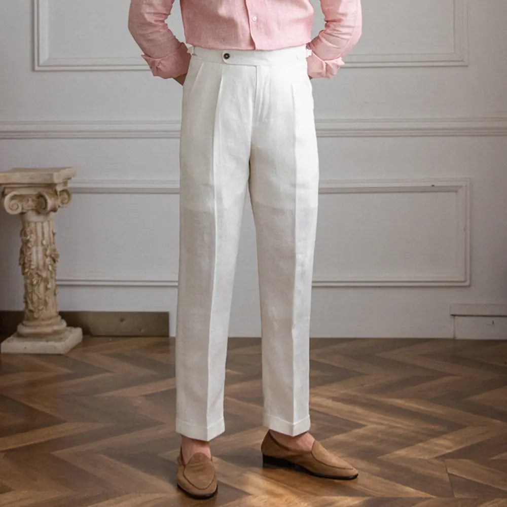 Mr Lusan Summer Linen Italian Pants Prendersons
