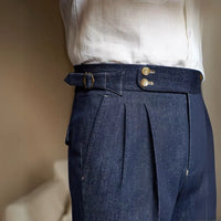 Neapolitan Cotton Double Pleated Jeans Men Prendersons