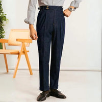 Neapolitan Cotton Double Pleated Jeans Men Prendersons