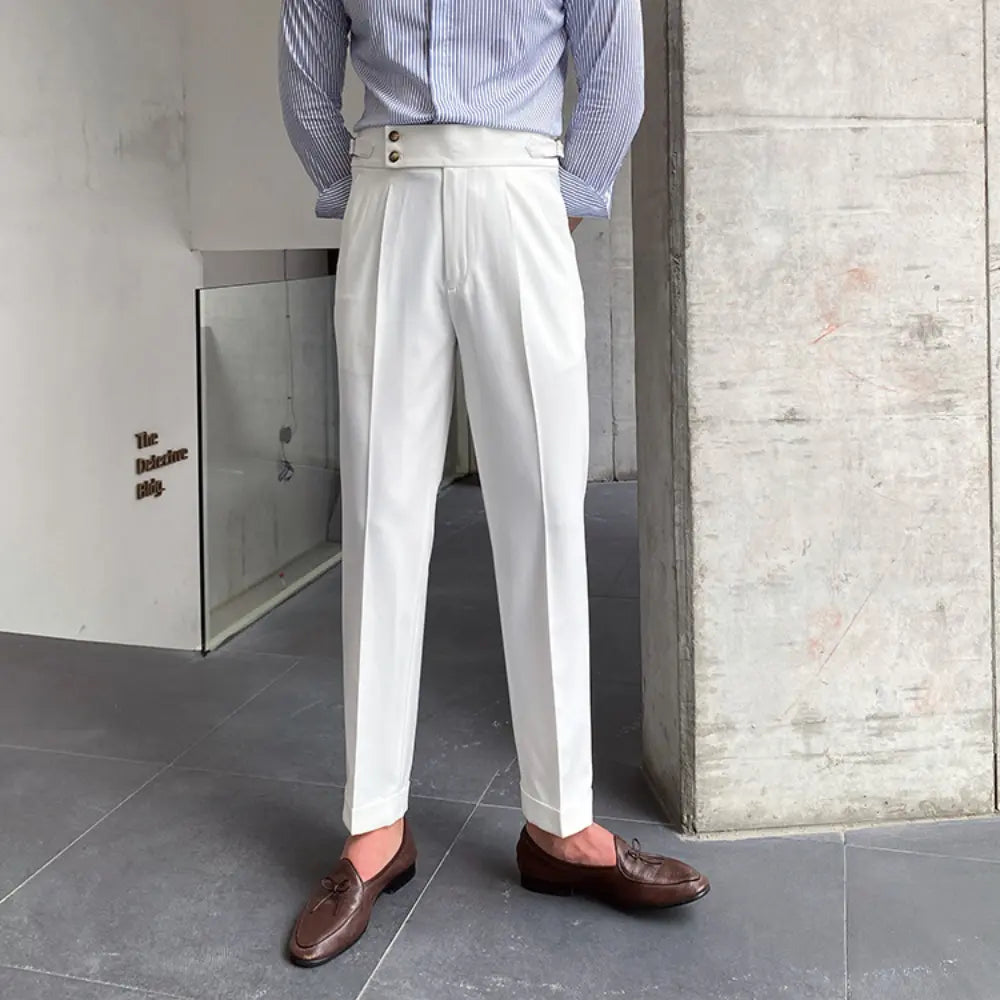 White tailored high waist