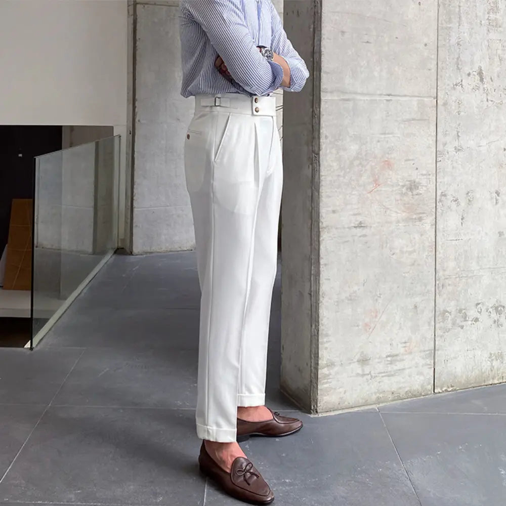 White tailored high waist