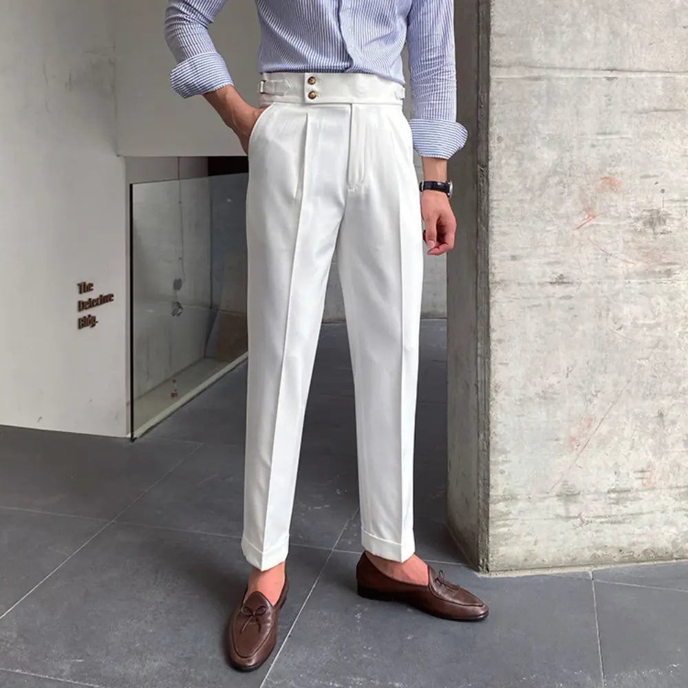White tailored high waist