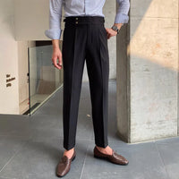 Cropped black mens trousers