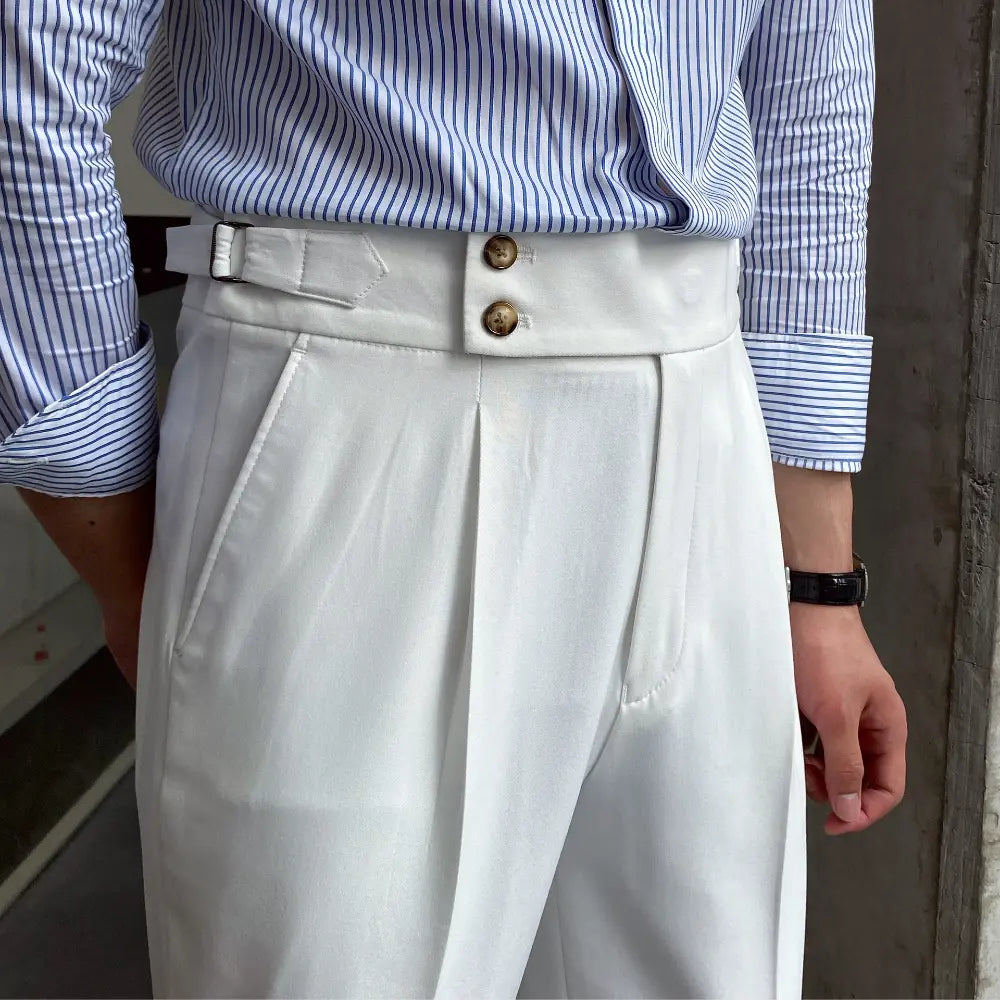 White tailored high waist