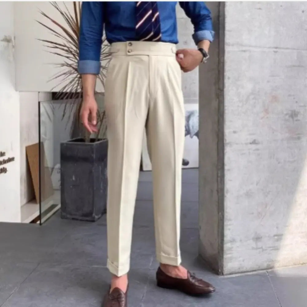 White tailored high waist
