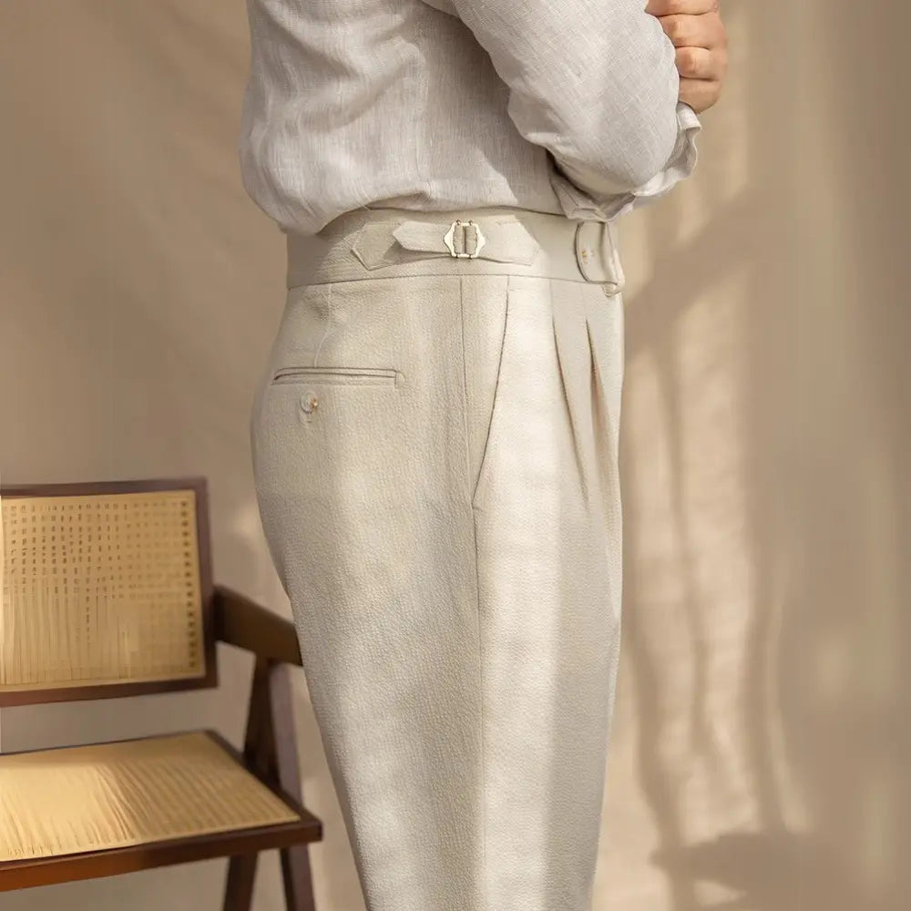 Men’s straight leg trousers - white