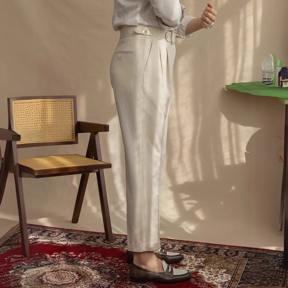 Men’s straight leg trousers - white