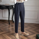 Tailored straight leg trousers - black